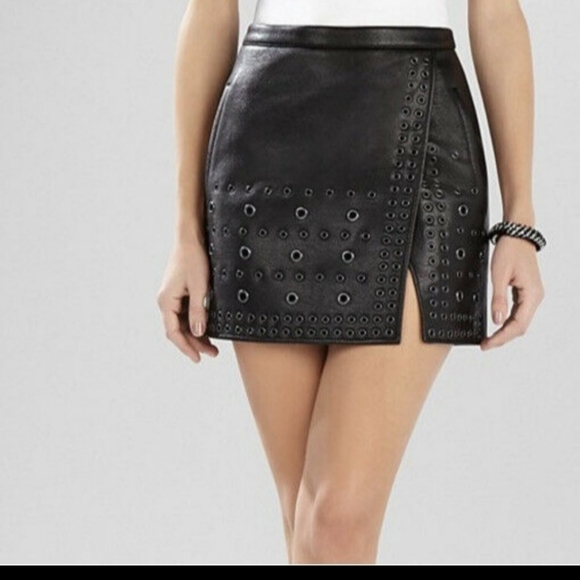 BCBGMaxAzria Skirts Bcbgmaxazaria Faux Leather Mini Skirt With